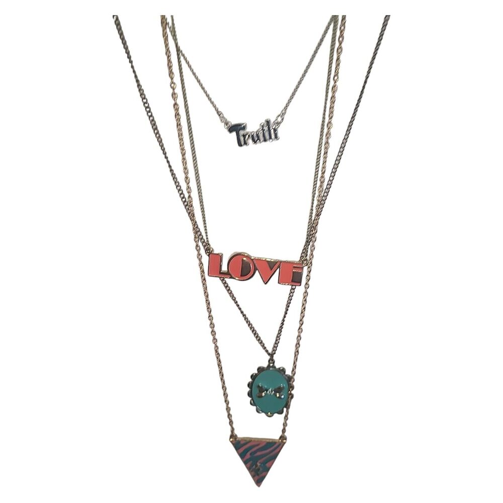Lot ofβ 4 Colorful Fun Enamel Necklaces